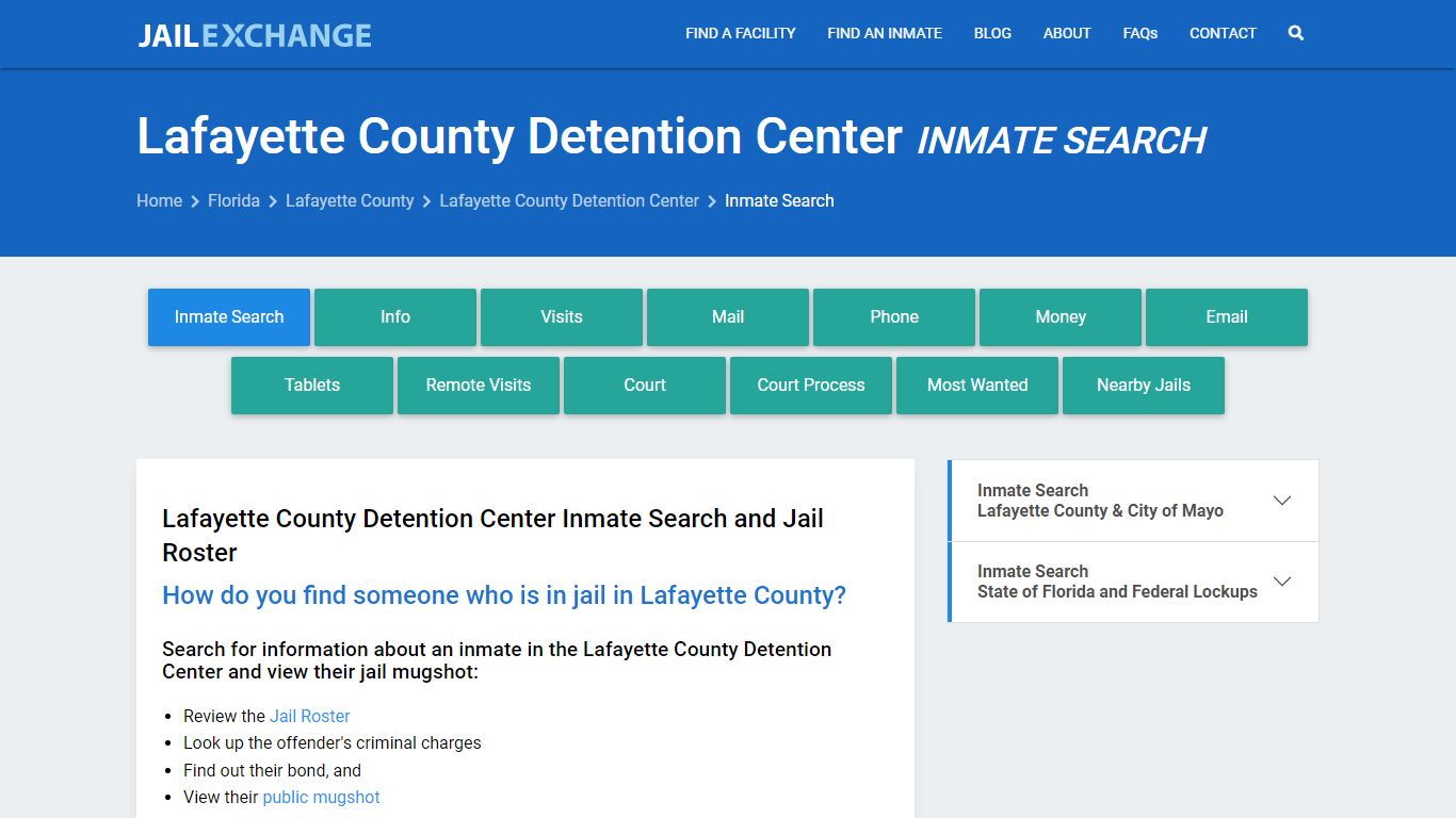 Lafayette County Detention Center Inmate Search - Jail Exchange